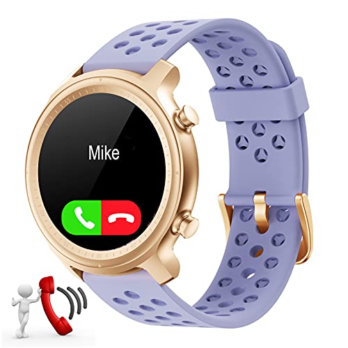 Reloj Inteligente Mujer con Responda Llamadas,Reloj Deportivo Llamadas Smartwatch Mujer Impermeable con Whatsapp Mensajes Pasos Pulsómetro para Huawei Xiaomi Samsung Android iOS (Morado)