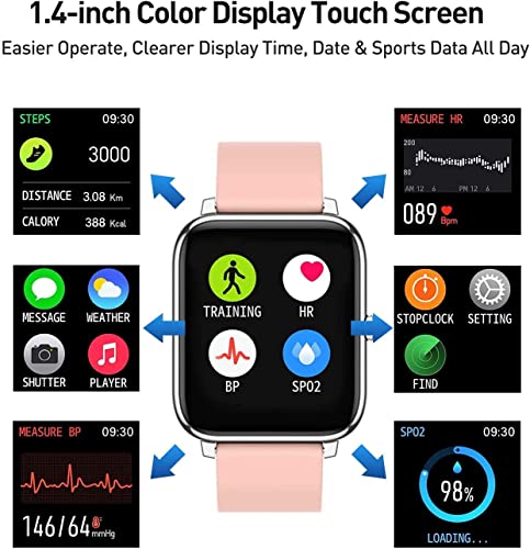 Reloj Inteligente Mujer , IDEALROYAL Smartwatch Mujer con Oxígeno Sanguíneo Presión Arterial Frecuencia Cardíaca Sueño, Podómetro & Impermeable Reloj Deportivo para iOS Android
