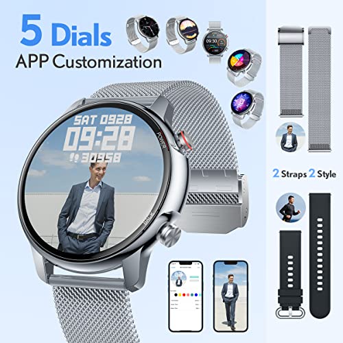 Reloj Inteligente Mujer Smartwatch Hombre: Fitness Tracker Pulsera Actividad con 1.32" TFT Impermeable ip68 Smart Watch Monitor de Sueño Pulsómetro Presión Arterial Podómetro Deporte para iOS Android