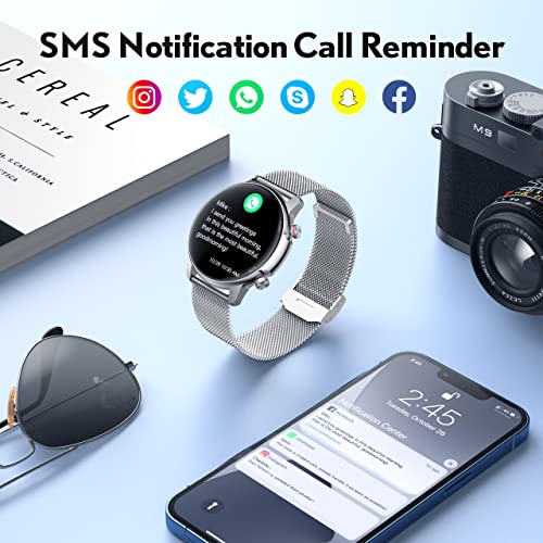 Reloj Inteligente Mujer Smartwatch Hombre: Fitness Tracker Pulsera Actividad con 1.32" TFT Impermeable ip68 Smart Watch Monitor de Sueño Pulsómetro Presión Arterial Podómetro Deporte para iOS Android