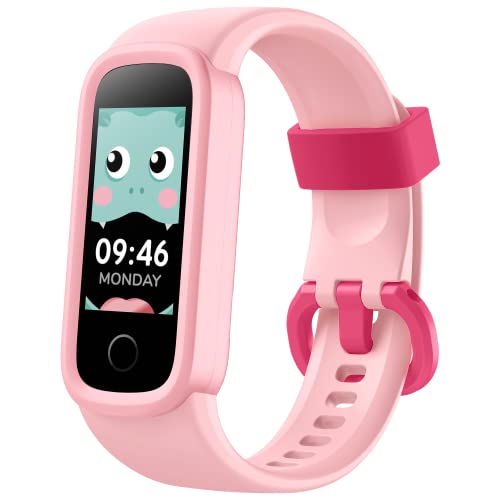 Reloj Inteligente Niño, Pulsera Actividad Inteligente con Cuenta Familiar para Niños Niñas, IP68 Impermeable Smartwatch con Pulsómetros Monitor de Sueño, Pulsera Deportivo Podómetro Contador Caloría