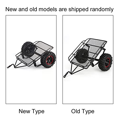 Remolque RC, Kit de Remolque de Plataforma Plana del Eje Eje mecanizado Remolque de Barco Modelo de Metal Remolque pequeño Apto para D90 CC01 1/10 RC Truck