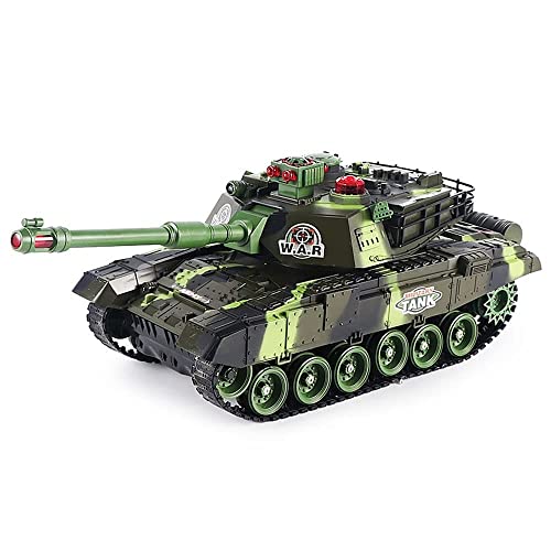 Remote Control Tanks for Boys and Adults Tracked Off-Road RC Vehicle 300° Rotating Launch Pad Simulate Recoil All-Terrain 45° Climbing Tank Children's Gifts (Green 33cm)