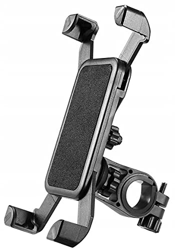 Retoo Soporte de teléfono móvil ajustable y antichoque para manillar de bicicleta y moto, para iPhone, Huawei, Samsung, Xiaomi, color negro (4-7 pulgadas)