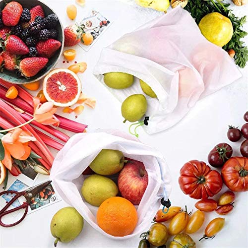 Reutilizable malla producir bolsas de vegetales de frutas de almacenamiento de compra de comestibles Bolsa 10pcs EDC Artilugio (Size : S)