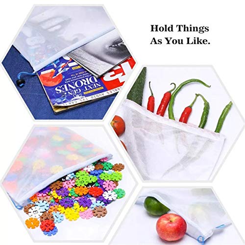 Reutilizable malla producir bolsas de vegetales de frutas de almacenamiento de compra de comestibles Bolsa 10pcs EDC Artilugio (Size : S)