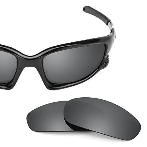 Revant Lentes de Repuesto Compatibles con Gafas de Sol Oakley Wind Jacket, Polarizados, Negro Cromado MirrorShield