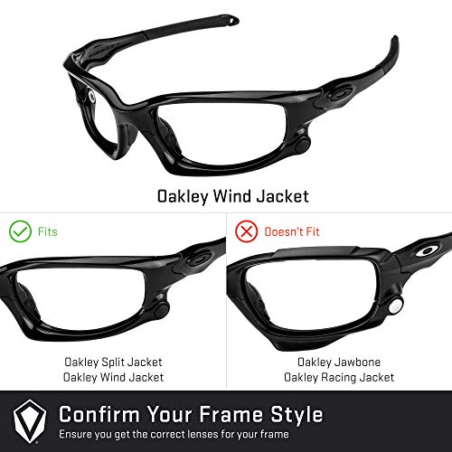 Revant Lentes de Repuesto Compatibles con Gafas de Sol Oakley Wind Jacket, Polarizados, Negro Cromado MirrorShield