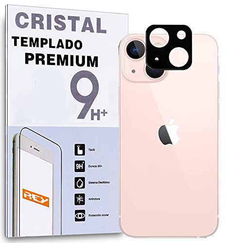 REY Protector de Pantalla Curvo Cámara Trasera para iPhone 13 (6,1"), Negro, Cristal Vidrio Templado Premium, 3D / 4D / 5D, Anti Roturas