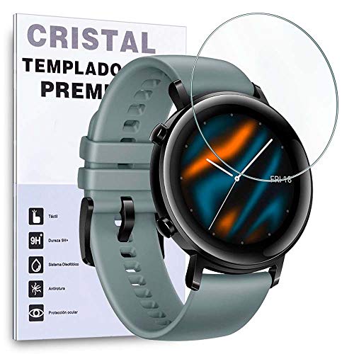 REY Protector de Pantalla para Huawei Watch GT 2 46mm - GT2 - Huawei Watch GT Active - Watch GT 2 Sport 46mm, Cristal Vidrio Templado Premium