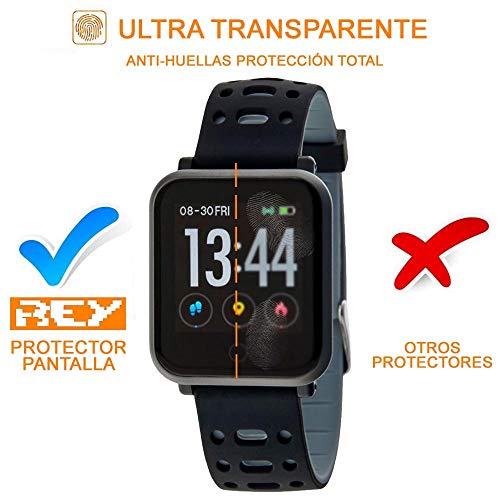 REY Protector de Pantalla para Huawei Watch GT 2 46mm - GT2 - Huawei Watch GT Active - Watch GT 2 Sport 46mm, Cristal Vidrio Templado Premium
