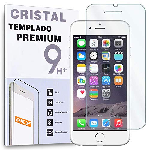 REY Protector de Pantalla para iPhone 6 Plus 6S Plus 5.5" Cristal Vidrio Templado Premium