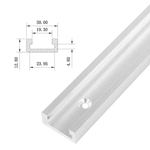 Riel de ranura tipo T 1000 mm ranura en T para ranura en T para fijación de tornillos en T para trabajos de madera (riel T 1000 mm)