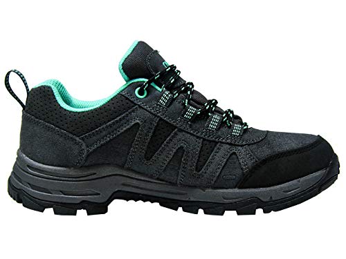 riemot Zapatillas Trekking para Mujer y Hombre, Zapatos de Senderismo Calzado de Montaña Escalada Aire Libre Impermeable Ligero Antideslizantes Zapatillas de Trail Running, Mujer Gris Verde 39 EU