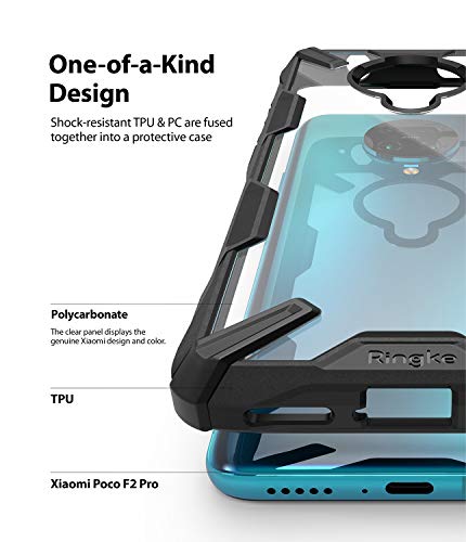 Ringke Fusion-X Compatible con Funda Xiaomi Poco F2 Pro (6,67 Pulgadas), Compatible con Funda Redmi K30 Pro, Rigida Carcasa Parachoque TPU Resistente Impactos Funda Negra - Black