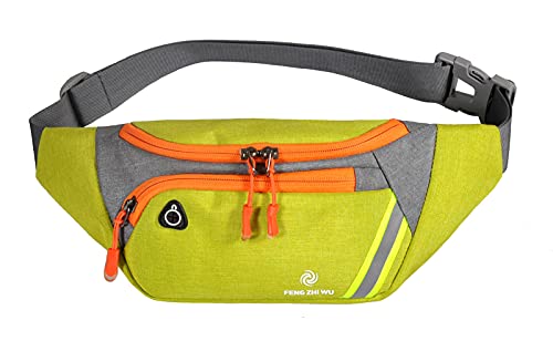 Riñonera Hombres y Mujeres, Riñonera Running Bolso Cinturón Ajustable Impermeable Multifuncional, Riñoneras Deportiva con Tiras Reflectantes, adecuados para montañismo, Correr, Andar en Bicicleta