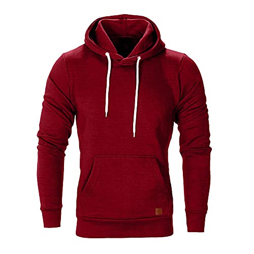 riou ¡Oferta Sudaderas con Capucha para Hombre Cosy Chaqueta Deportiva Sudadera con Cremallera Completa Ecosmart Hoodie Casual Jerséis Top Blouse ¡Caliente! (Red, L)