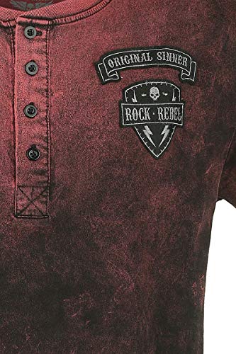 Rock Rebel by EMP Back For More Hombre Camiseta Rojo L, 100% algodón, Patches Regular