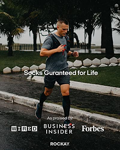 ROCKAY Accelerate - Calcetines Deportivos con Talón de Compresión para Hombres y Mujeres, Running, Anti-ampollas y con Soporte de Arco (1 par)