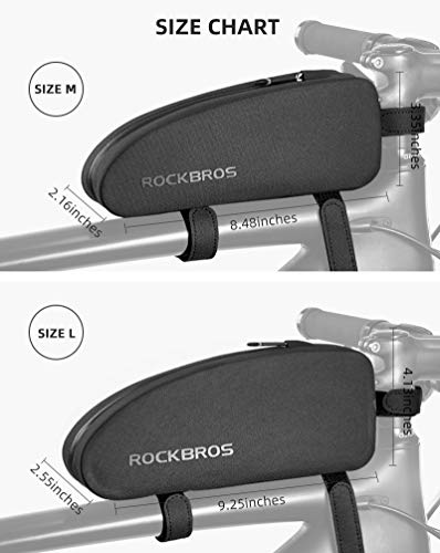 ROCKBROS Bolsa de tubo superior para bicicleta, bolsa para el marco delantero, impermeable, bolsa para el teléfono de la bicicleta, bolsa de accesorios para bicicleta de montaña de carretera