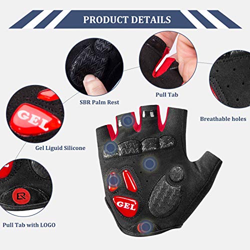 ROCKBROS Guantes de Ciclismo Gel Antideslizantes para Bicicleta Montaña MTB Deportes al Aire Libre, Unisex