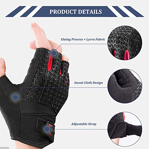 ROCKBROS Guantes de Ciclismo Gel Antideslizantes para Bicicleta Montaña MTB Deportes al Aire Libre, Unisex