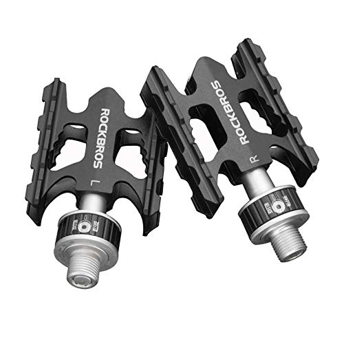 ROCKBROS Pedales Bicicleta Plegable Montaña MTB Antideslizantes Plataforma Aleación de Aluminio 9/16, Unisex