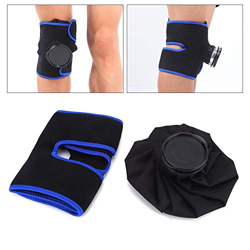 Rodillera de hielo en la rodilla, apoyo de compresión de frío / frío reutilizable Apoyo de rodilla con funda de paquete de hielo para el cuidado de la artritis reumatoide Esguinces e inflamación