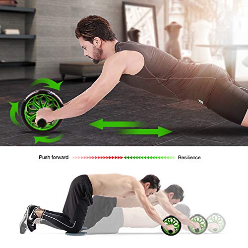 Rodillos para Abdominales 6en1 con Soporte para Hacer Flexiones, Tiras de Resistencia para , Cuerda para Saltar, Entrenamiento de Abdominales