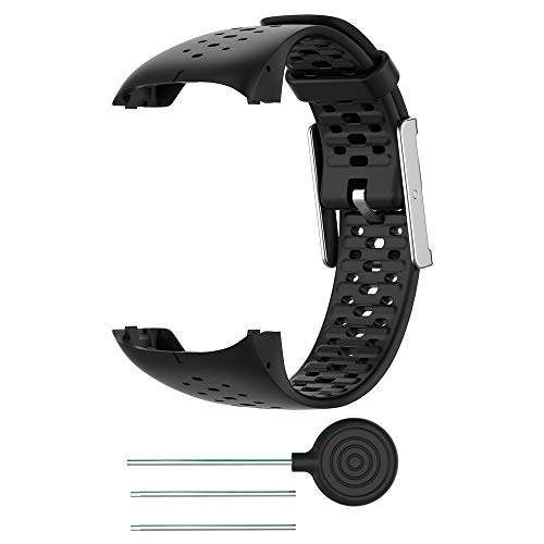 RongYooo WIIKAI Compatible con Polar M400/M430 Correas para Relojes, Correa de Pulsera de Reemplazo.(Negro)