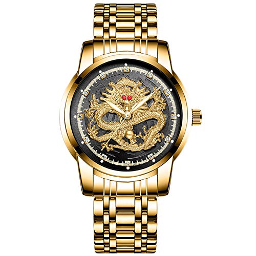 RORIOS Moda Hombre Relojes Cuarzo analógico Reloj Acero Inoxidable Relojes de Pulsera Impermeable Negocios Reloj para Hombre