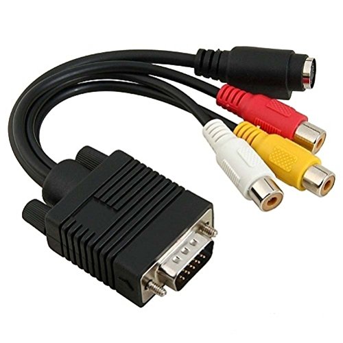 Rosenice - Cable adaptador, convertidor de VGA a S-Video con 3 RCA y AV