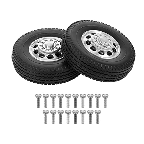 ROVJK Ruedas RC 2pcs Front Front RC Remolque Llantas Hubs de aleación para 1/14 para 0 10 SPE Hapo Tire Tractor Tractor RC Crawler 1:10 neumáticos RC (Color : Front Wheels)