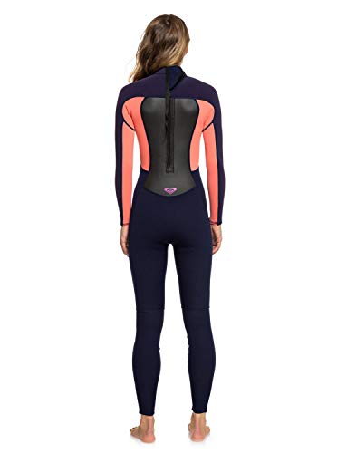 Roxy 3/2mm Prologue-Traje De Surf con Cremallera Trasera para Mujer, Blue Ribbon/Coral Flame, 8