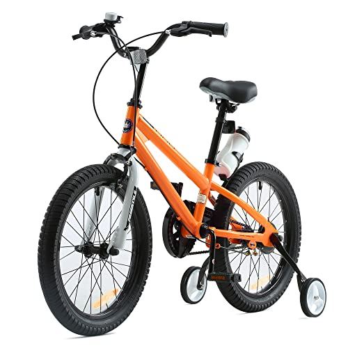 RoyalBaby Bicicletas Infantiles niña niño Freestyle BMX Ruedas auxiliares Bicicleta para niños 12 Pulgadas Naranja