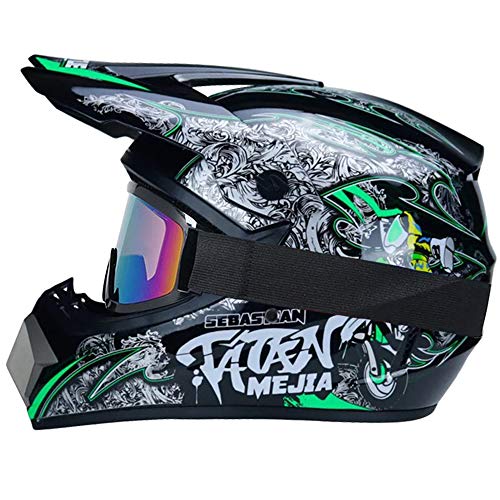 R&P Casco de motocross, para adultos, para exteriores, casco de bicicleta de montaña, de cara completa, para motocross, todoterreno, motocross, motociclismo（specter，L）