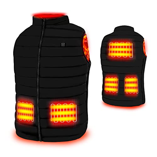 Rrtizan Chaleco con Calefacción Eléctrica USB, Chaqueta con 3 Niveles de Temperatura, Talla 3XL Chalecos de Invierno Cálidos para Caza, Exteriores, Senderismo, Camping (Sin Batería)