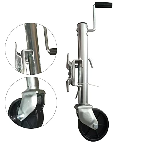 Rueda Jockey 1200LB - Rueda de apoyo automática con rueda de goma sólida antideslizante de 200 mm, rueda de apoyo automática para remolques, caravanas, autocaravanas de 60 mm