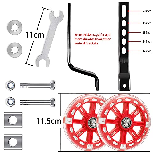 Ruedines Bicicleta Infantil Universal,Niños Entrenamiento Ruedines,Ruedines para Bicicleta Infantil,Estabilizador de Bicicleta,Bicicleta Estabilizador,Ruedas de Entrenamiento Bicicleta (rojo)