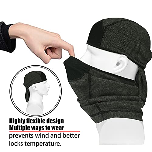 Rumsfel Braga Cuello Moto, Braga para Cuello, Multifuncional Máscara de Esquí Gorro Invierno Hombre Ciclismo Correr Aire Libre (Negro)