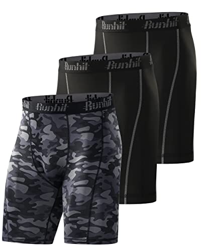 Runhit Pantalones cortos de compresión para hombre, ropa interior de elastano, pantalones cortos de entrenamiento, correr, etc - - X-Large