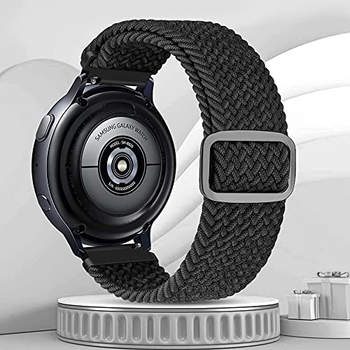 Runostrich Pulsera trenzada de 20 mm Solo Loop compatible con Samsung Galaxy Watch3 41 mm/Active2 44 mm 40 mm/Galaxy Watch 42 mm/Gear Sport Nylon Elástica Pulsera de repuesto para hombre y mujer,
