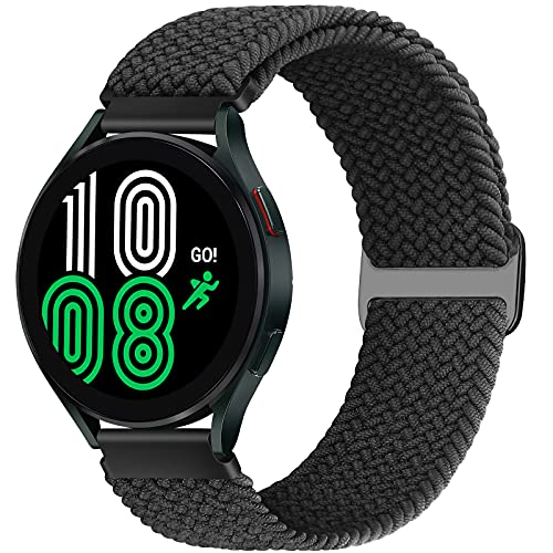 Runostrich Pulsera trenzada de 20 mm Solo Loop compatible con Samsung Galaxy Watch3 41 mm/Active2 44 mm 40 mm/Galaxy Watch 42 mm/Gear Sport Nylon Elástica Pulsera de repuesto para hombre y mujer,