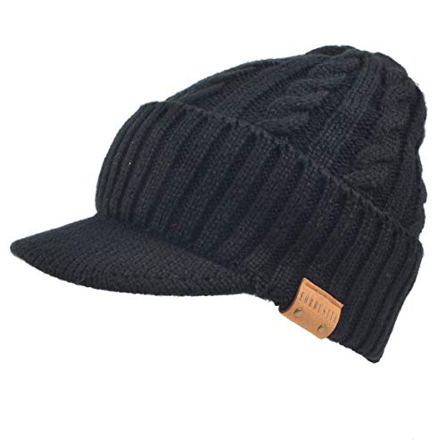 Ruphedy Gorro Hombre Sombrero de Invierno Grueso Visera Gorro con Forro Polar B319