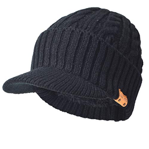 Ruphedy Gorro Hombre Sombrero de Invierno Grueso Visera Gorro con Forro Polar B319