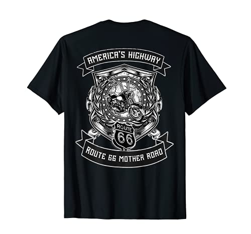 Ruta 66 Biker Patch America's Highway Madre Road Trip Estados Unidos Camiseta