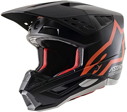 S-M5 COMPASS HELMET ECE, ALPINESTARS (matt black/orange fluo, size S)