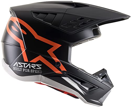 S-M5 COMPASS HELMET ECE, ALPINESTARS (matt black/orange fluo, size S)