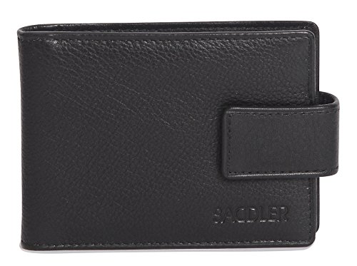 SADDLER Funda East West de 12 Ranuras Para Tarjetas de Credito Con Cierre Seguro - Negro