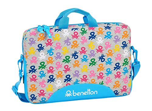 safta 612052461 Funda para portátil o Tablet 15,6" con asa Bandolera Benetton, Multicolor